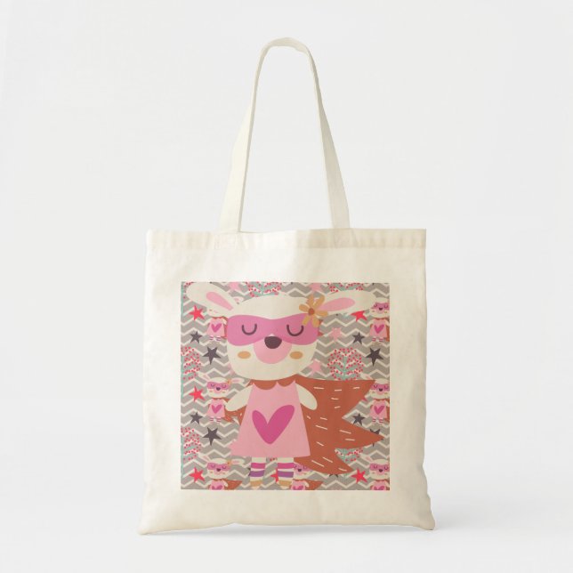 Tote Bag Girl Superhero Bunny (Devant)