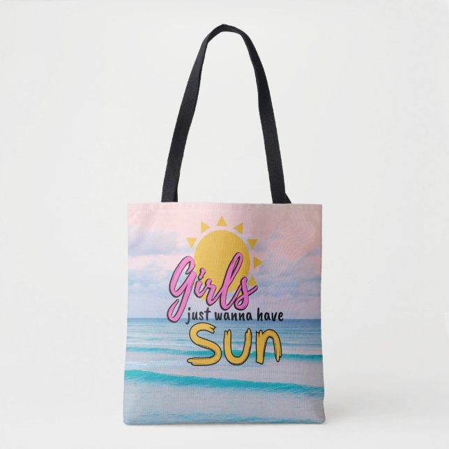 Tote Bag Girls just wanna have Sun Ocean (Devant)