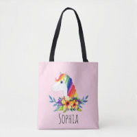 Girls mignonne Magical Rainbow Unicorn et nom Enfa