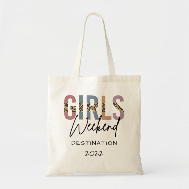 Tote Bag Girls Weekend Cheetah Print Girls trip getaway (Devant)