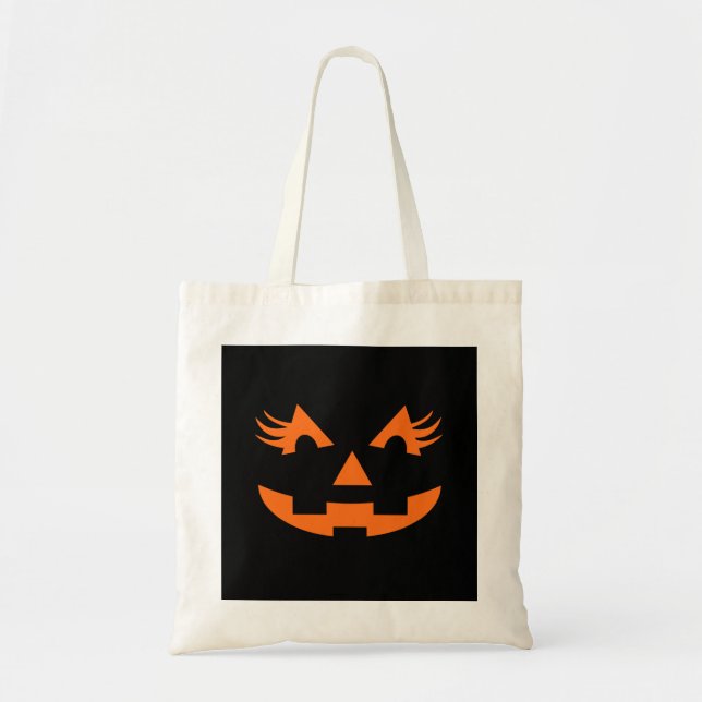 Tote Bag Girly Jack-o'-lantern Halloween (Devant)