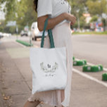 Tote Bag Girly Watercolor Floral Laurel Wreath | Monogram<br><div class="desc">Every woman needs a good carry all to tote around all of her essentials. Whether it's a bridesmaid gift, a birthday gift or even just a nice little gift to yourself, these bags are both practical and stylish—a winning combo every time. Because each bag can be personalized with a name,...</div>