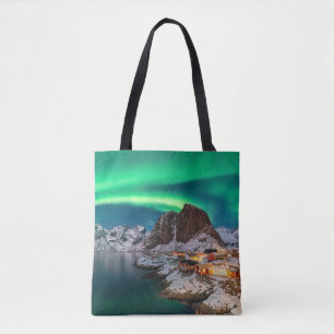 Tote Bag Glace et neige Northern Lights, Norvège