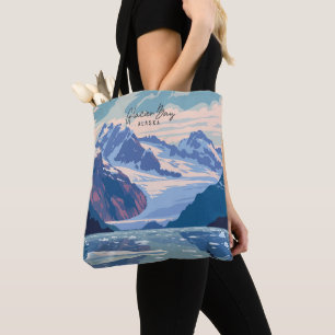Tote Bag Glacier Bay Alaska Art Vintage Illustration de voy