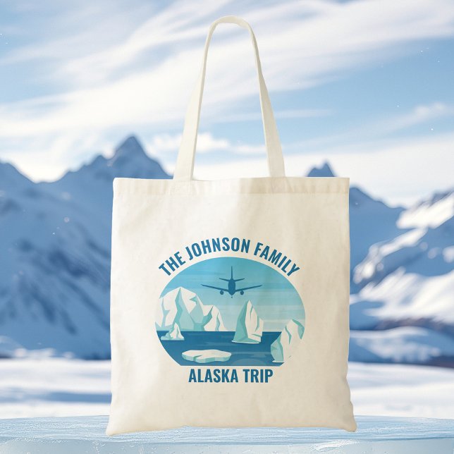 Tote Bag Glacier personnalisé du voyage en famille en Alask (Créateur téléchargé)