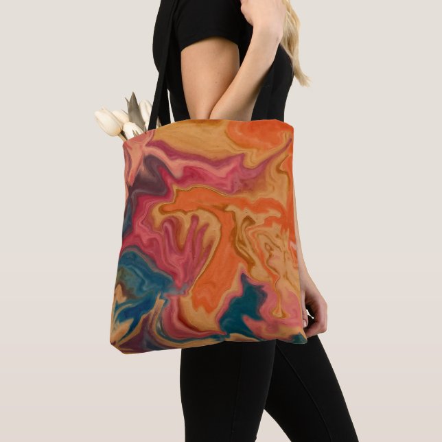 Tote Bag  Glaçure aquarelle de coucher de soleil  (De près)