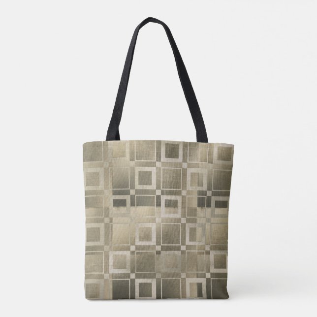 Tote Bag Glam géométrique moderne Carré d'or muet (Dos)