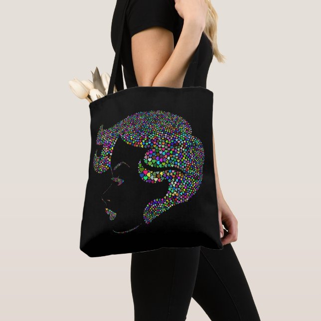 Tote Bag Glam girl with hearts (De près)