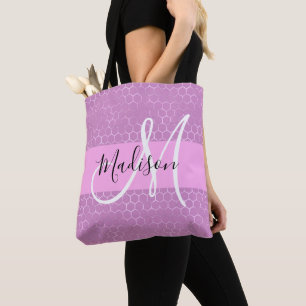 Tote Bag Glam Lilac Metallic rose Honeycomb Nom