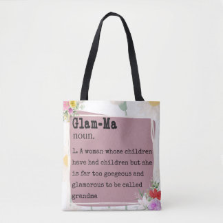 Tote Bag Glam-Ma Dictionnaire Définition Fleurs Design de c