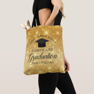 Tote Bag Glam Monogramme d'étincelle dorée sur mesure