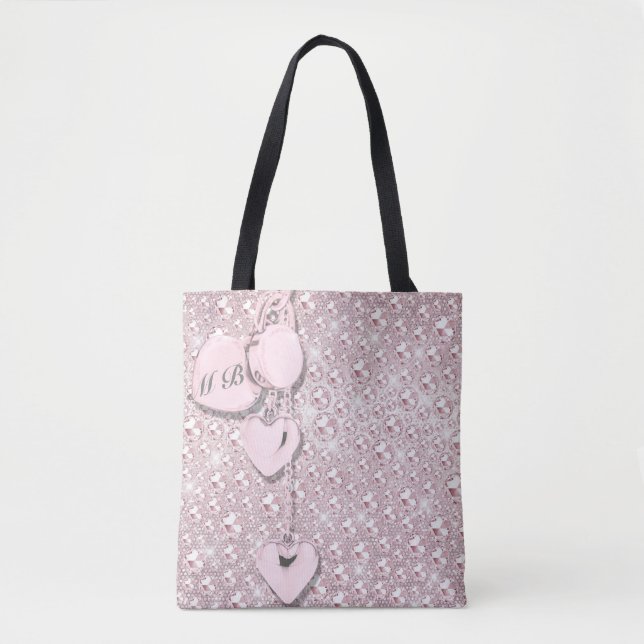 Tote Bag Glam Parties scintillant rose fille (Devant)