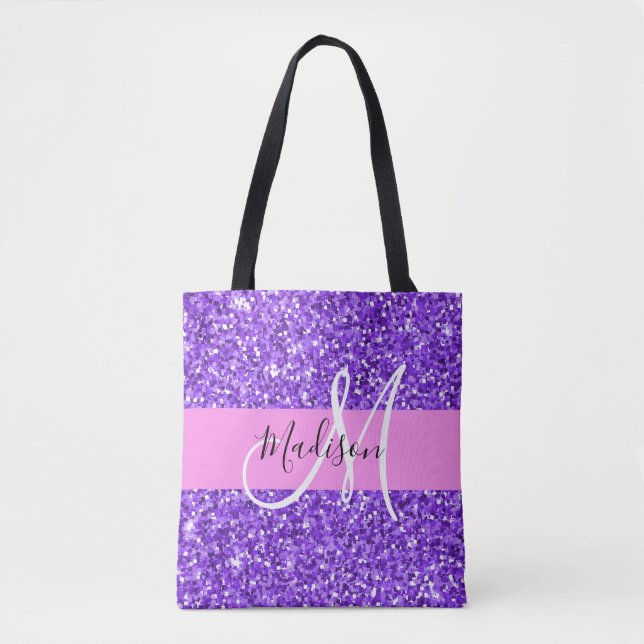 Tote Bag Glam Purple & Pink Parties scintillant Étincelle N (Devant)