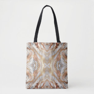 Tote Bag Glam Rose Gold Luxueux Tendance Marbre Papillon