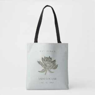 TOTE BAG GLAMOROUS SKY BLUE SILVER LOTUS SAVE LE POISON DE