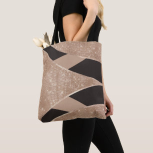Tote Bag Glamour Parties scintillant d'or Noir Courbé Trian