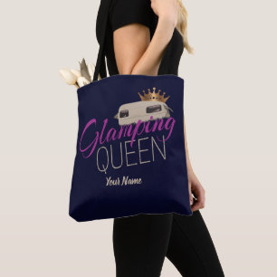 Tote Bag Glamping Queen Camping with vintage caravans