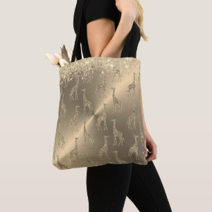 Tote Bag Glitterie Giraffes sur Glitzy Gold