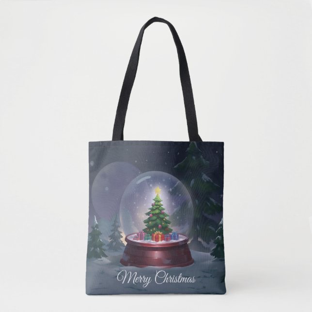 Tote Bag Globe des neiges de l'arbre de Noël (Devant)