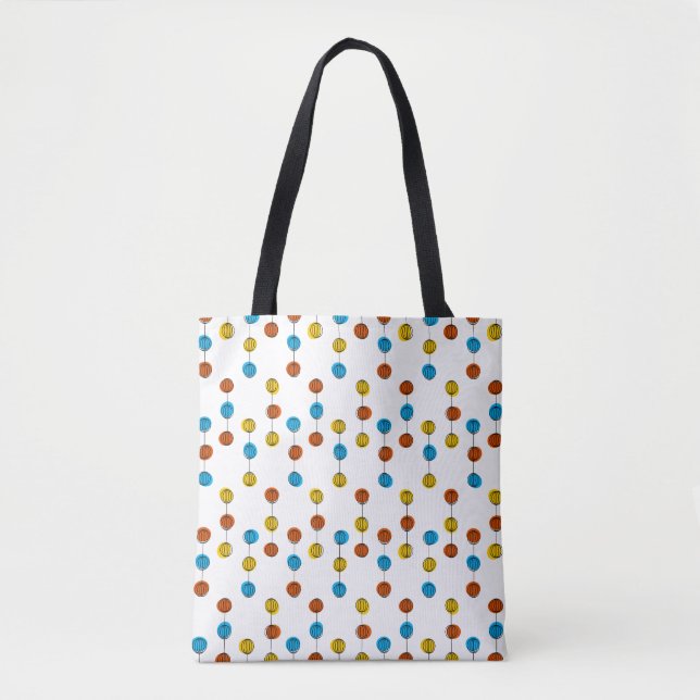 Tote Bag Globe Lines partout sur fourre-tout orange dos (Devant)