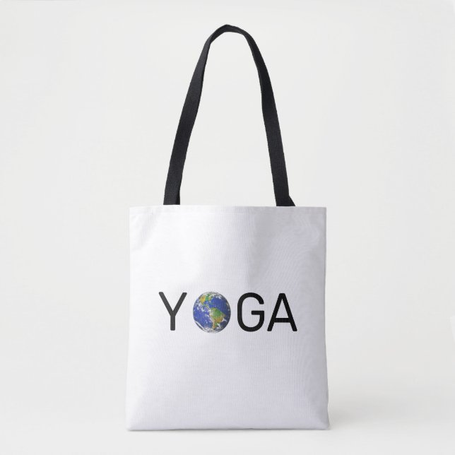 Tote Bag Globe terrestre yoga moderne branché (Devant)