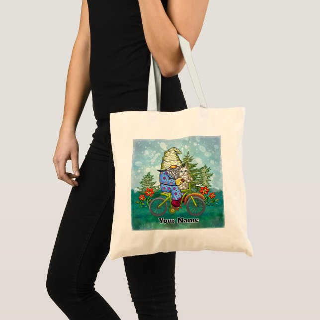 Tote Bag Gnome à vélo (Devant (produit))
