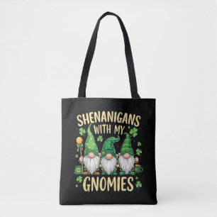 Tote Bag Gnome de la Fête de la Saint-Patrick Chanceux Trèf