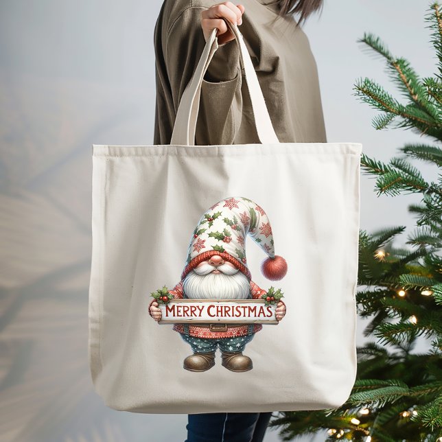 Tote Bag Gnome de Noël joyeux (Créateur téléchargé)