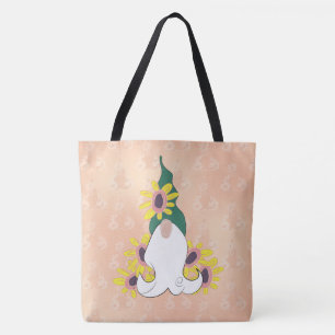 Tote Bag Gnome de vie tournesol ensoleillé personnalisé sur