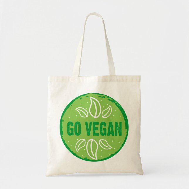 Tote Bag Go Vegan, végétalien, végétarien, (Devant)
