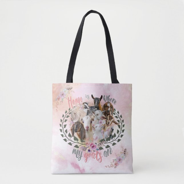Tote Bag GOAT ART | Accueil où mes chèvres sont GetYerGoat (Devant)
