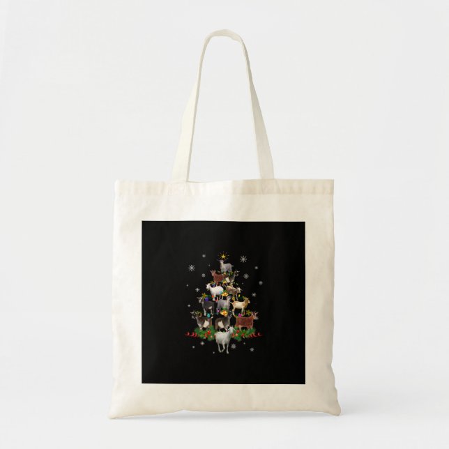 Tote Bag Goat Christmas Tree Snow Goat Xmas (Devant)
