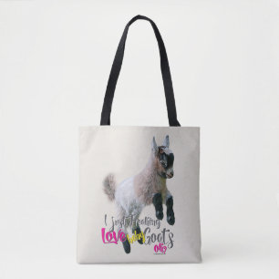 Tote Bag GOAT LOVE Juste Freiner AMOUR Baby Chèvres OK