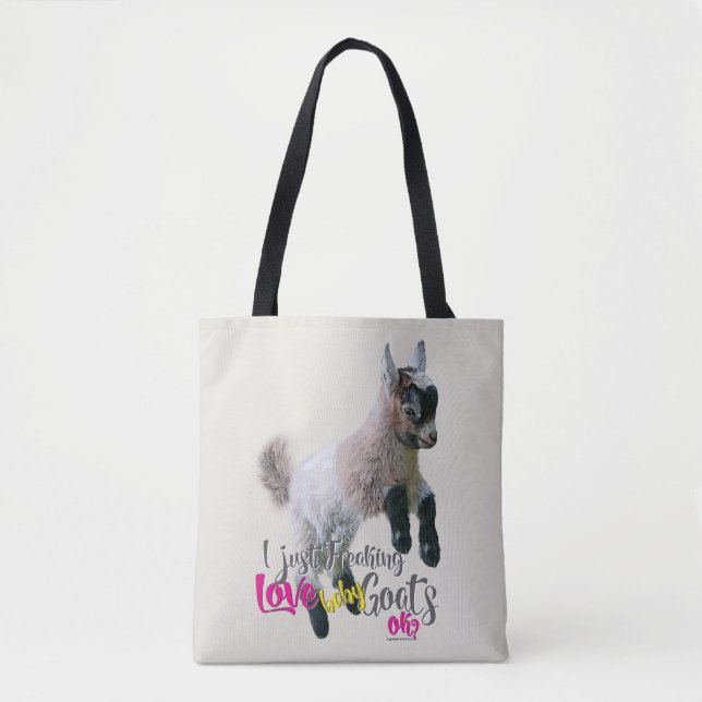 Tote Bag GOAT LOVE | Juste Freiner AMOUR Baby Chèvres OK (Devant)