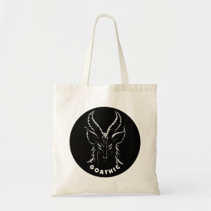 Tote Bag Goathic   Pun gothique   Bouc satanique