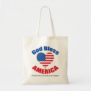 Tote Bag God Bless America Patriotic Christian Church