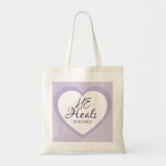 Tote Bag God Heals the Brokenhearted Light Purple Comfort