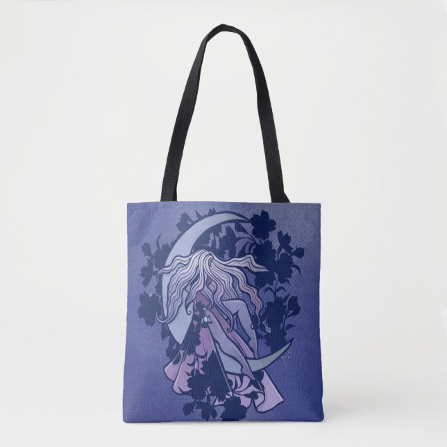 Tote Bag Goddess de lune violette Wiccan Triple Moon Symbol (Devant)