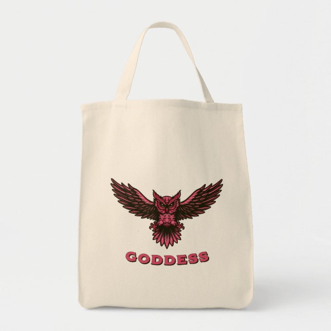 Tote Bag Goddess Owl Tote: The Ultimate Festival Accessory (Devant)