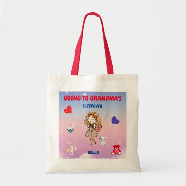Tote Bag Going to Grandma's girls fun (Devant)