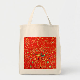 Tote Bag Gold Bird Couple Robin One I Love Winter Christmas
