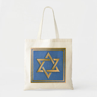 Tote Bag Gold Blue Star de David Art Panel
