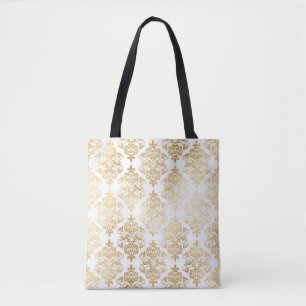 Tote Bag Gold Damask Elegant