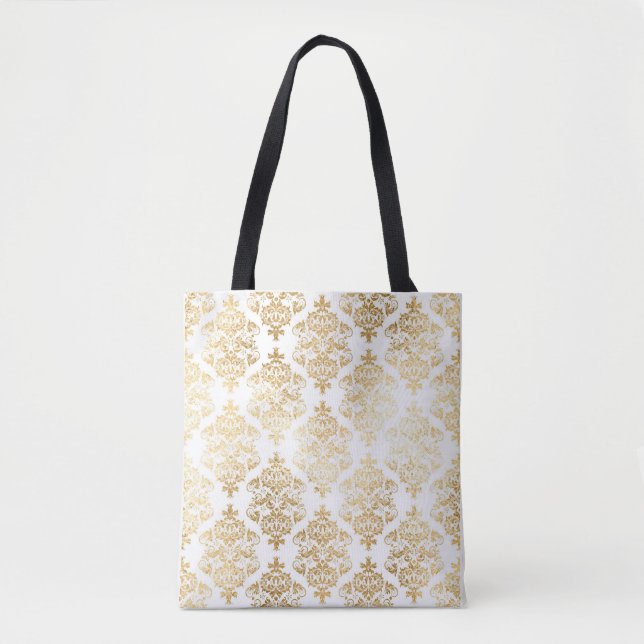 Tote Bag Gold Damask Elegant (Devant)