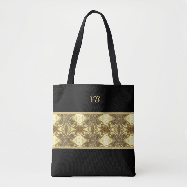 Tote Bag Gold et Black Art Déco (Devant)