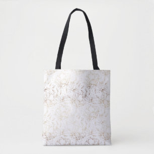 Tote Bag Gold Foil Floral Élégante Fête des mariées de mari