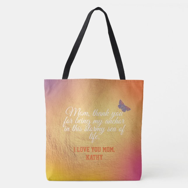 Tote Bag Gold Love You Maman Garder mignon Fête des mères m (Devant)