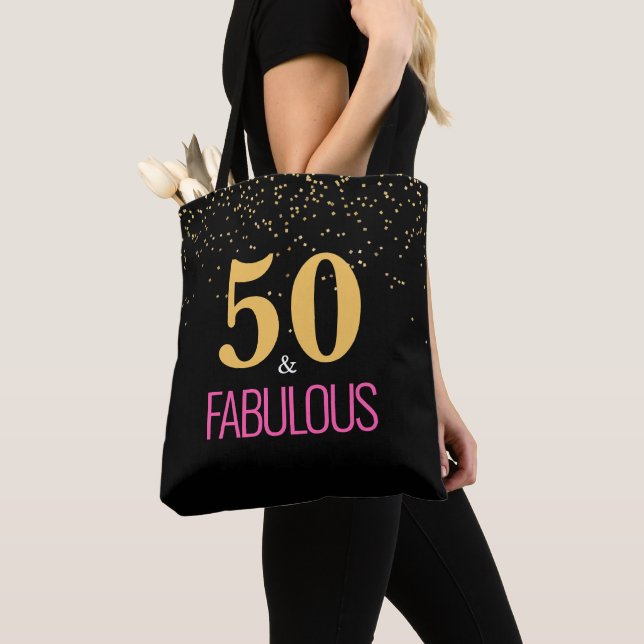 Tote Bag Gold Pink 50 et Fabulous Birthday Fourre-tout (De près)