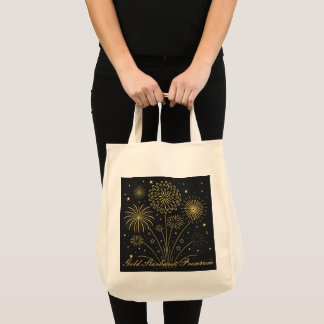 Tote Bag Gold Sparkling Grocery Fourre-tout