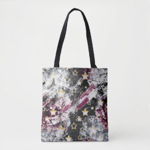 Tote Bag Gold stars grunge abstrait design urbain moderne